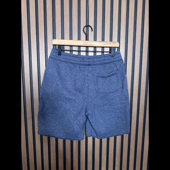 Hollister Shorts Small Mens Blue Heather Pull On Fleece Cut Off Logo - Picture 2 of 8